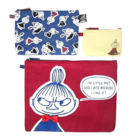 Amazon リトルミイ クラシック3連ポーチ フラットポーチ リボン