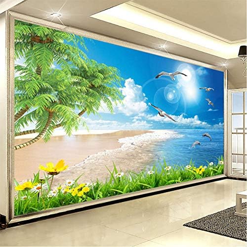 カスタム壁画壁紙モダン3dビーチ海辺の風景写真壁の壁画リビングルームテレビソファ背景壁の装飾papel壁画 450x300cm
