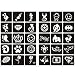 Xmasir 5 Sheets 70pcs Small Glitter Woman Drawing Tattoo Stencil, Kids Cute Airbrush Stencils & Templates