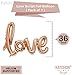 KatchOn, Rose Gold Love Balloon Letters Set - Large 36 Inch, Pack of 21 | Blush Pink Love Balloons Foil with Confetti for Engagement Decorations | Rose Gold Heart Balloon for Anniversary Decorations
