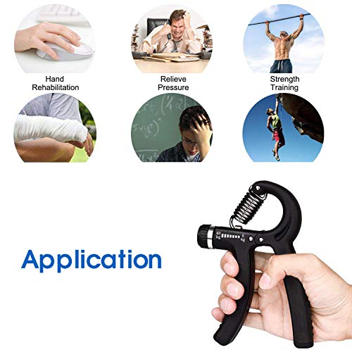 Zrova Hand Grip Strengthener,Adjustable Resistance 11-130 Lb (5-60kg), Hand Exerciser, Finger Strength Trainer, Great for Athletes Musicians and Other Hand Rehabilitation Exercising (2 Pack-Black)
