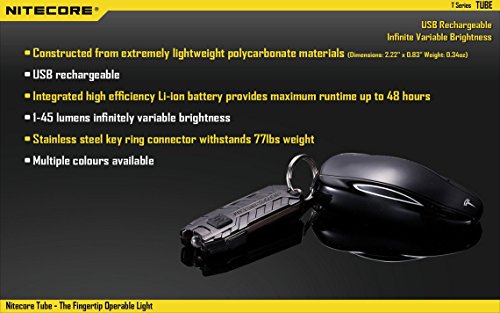 Nitecore Tube Keychain Light T Series 45 Lumen Multi Color