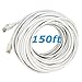 CableVantage 150ft 50m White 150' Ft Rj45 Cat5 Cat5e Ethernet LAN Network Internet Computer Patch Cable for PC, Mac, Laptop, PS3, PS4, Xbox,Xbox One Modem DSL Internet