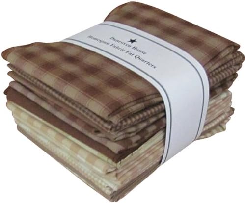 Dunroven HouseHomespun Fat Quarters-Brown and Natural (Piece of 12), Cotton, 18 by 21-Inch