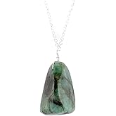 NJCRAFT Gemstone Handmade Tumble Pendant Necklace for Women |Natural Stone Healing Crystal Jewellery| Chain 16+2 Inch Adjustable | Gift Jewelry