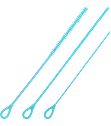 Lot De 2 Brosses De Nettoyage Pour Paille En Silicone De Qualité Alimentaire Poils Haute Densité Manche Flexible Brosse De Nettoyage Pour Tétons Brosse En Verre, Brosse, Paille, Nettoyants