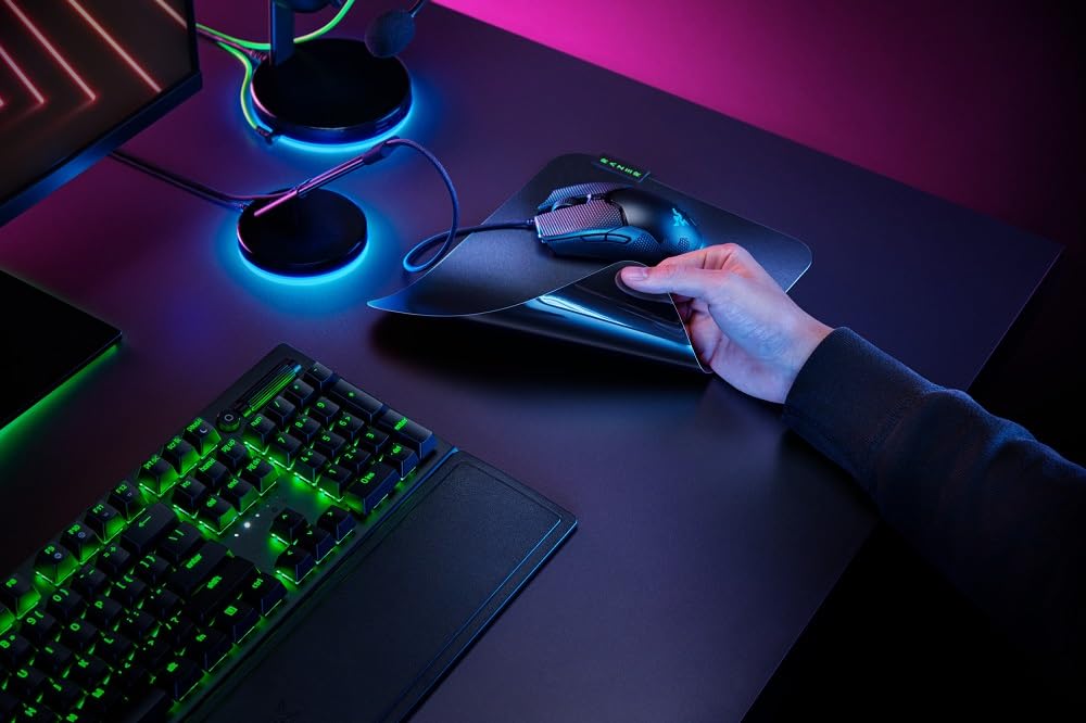 Razer Sphex V3 Hard Gaming Mouse Mat: Ultra-Thin Form Factor - Tough Polycarbonate Build - Adhesive Base - Small