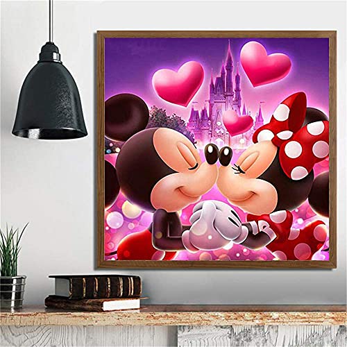 Diamond Painting Kits for Adults 5D DIY Full Drill Crystal Rhinestone Embroidery Cross Stitch Arts Craft Canvas Wall Decor Two Cute Mice(11.8inX11.8in)