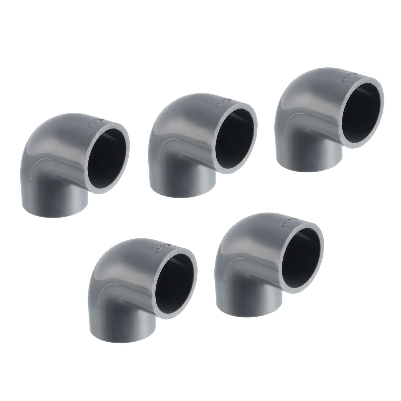 M METERXITY 5 Pack PVC Pipe Fitting - Water Pipe Slip Socket Connector, 90 Degree Elbow Coupling, Apply to Outdoor/Garden/Swimming Pools (1 Inch, Gray)