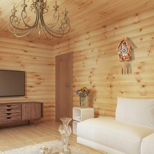 Polaris Clocks Cuckoo Clock in German Style with Night Mode Option (Brown, Water Mill-2)