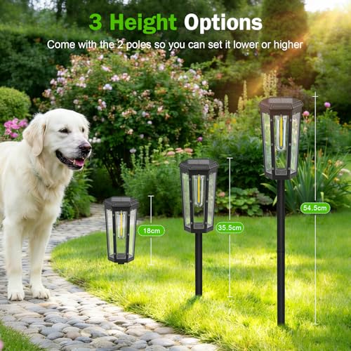A.bigwhale Outdoor Solar Lamp for Garden, Waterproof Bright Solar Lights Outdoor, 4 Pieces Solar Light for Outdoor Paths Patio Terrace Lawn Walkway