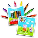 Peppa Pig On the Go 72 page Coloring Activity Book With a Set of 8 Easy to Grip Colorful Jumbo Crayons