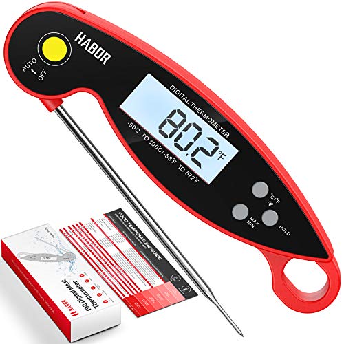 Habor Instant Read Meat Thermometer, IPX6 Waterproof Digital Cooking