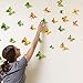 SunHO 3D Butterfly Stickers Removable Mural Crafts Art Design Decal Wall Home Decor Room Decorations (72 Piece)