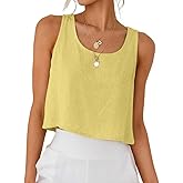IDEALSANXUN Womens Scoop Neck Crop Tank Tops Spring Summer Sleeveless Tops
