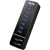 HooToo 9-Port 60 Watts USB 3.0 Hub with 2 Smart Charging Ports and 7 Data Transfer Ports for iPhone, iPhone 6s, iPhone 6s Plus, iPad, PC and More