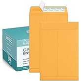 Eupako Catalog Envelopes 6x9 Small Brown Envelopes Self Seal 250 Pack for Mailing, Organizing, Storage