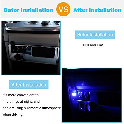 BukNikis USB Car LED Atmosphere lights Mini LED Ambient Kit Car Accessories Lighting Universal (Red, 2 PCS)