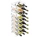mDesign Stackable Plastic 3 Bottle Refrigerator Wine Rack - Kitchen Storage Organizer for Champagne, Wine or Water Bottles - Stacking Wine Organizer for Fridge - Ligne Collection - 8 Pack - Clear