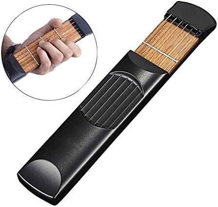 Portable Wooden Pocket Guitar Finger Exercise 6 String 4 Fret Chords Practice Tool for Musical Begginer