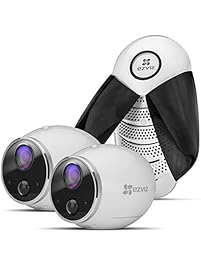 EZVIZ Mini Trooper Wire-Free Indoor/Outdoor Security Camera System with 8GB MicroSD Card, Works with Alexa - 2 Camera Kit