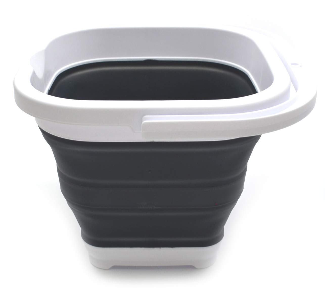 SAMMART 5L Collapsible Rectangular Handy Basket/Bucket (5L rectangular, Black)