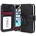 iPhone SE Case, TORU [Prestizio iPhone SE Wallet Case] Card Slot Holder Foldable Flip Cover with Kickstand and Wrist Strap for iPhone SE / iPhone 5S / iPhone 5 - Black