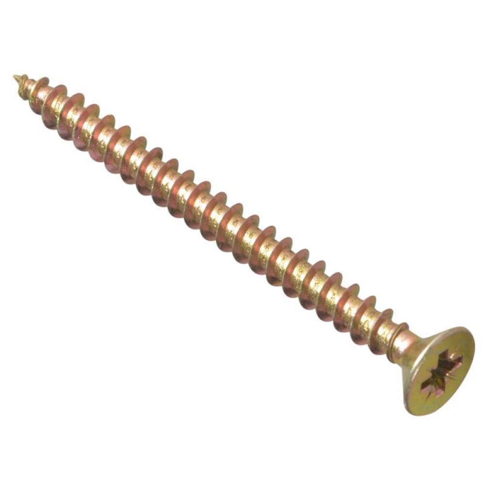 ForgeFix Multi-Purpose Single Thread Screws | 5.0 x 60mm | Zinc Yellow Passivated | Box 100 โ image 1
