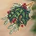 Holly Beaded Counted Cross Stitch Christmas Ornament Kit Mill Hill 2011 Winter Holiday MH18-1304