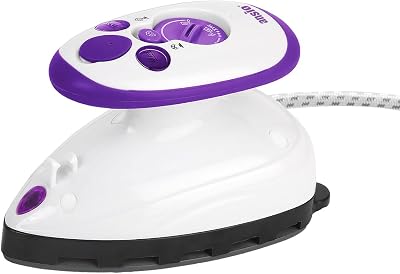 ANSIO Mini Steam Generator Iron - 408W Ceramic Soleplate - Purple/White