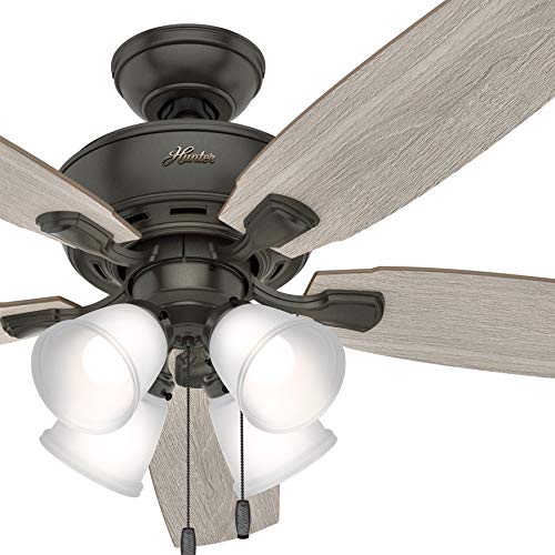 Hunter Fan 52 Inch Brushed Nickel Ceiling Fan With Four Dimmable