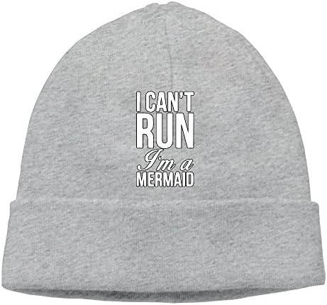 I Can't Run I Am A Mermaid Unisex Warm Winter Hat Knit Skull Beanie Slouchy Beanie Hat/Cap Ash