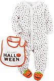 Carters Unisex Baby Halloween 2-Piece Bodysuit & Bib Set White