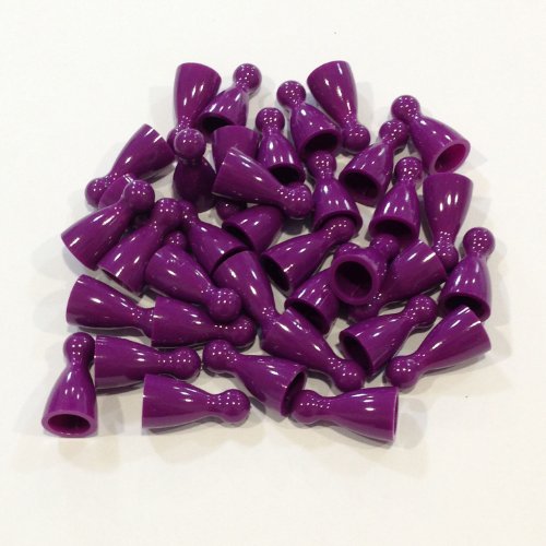 Plastic Pawns: Set of 36 Purple Color Board Game Playing Pieces (Chess & Sorry Replacement Halma Pawn Markers, Colored School Classroom Supplies, Arts & Crafts Projects, Teaching & Education Toy Resource Components, Extra Instructional Play Material)