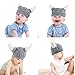 Baby Infantl and Parent Hat Toddler Knit Viking Beanie Crochet Handmade Cap Baby Photography Props (Toddler & Parent, Grey)