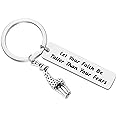 Dabihu Giraffe Gift Key Chain Let Your Faith Be Taller Than Your Fears Spiritual Themed Keychain Gifts for Religious, Inspirational Gift Keyring Giraffe Jewelry for Women Giraffes Lovers Friend