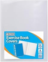 1ABOVE 6 Pack Clear A5 Exercise Book Covers 150µm 60mm Flap 9x7 inch