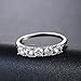 Mozume Women's 5 Stone 4mm Cubic Zirconia Round Cut Engagement Ring CZ Wedding Band Anniversary 925 Sterling Silver