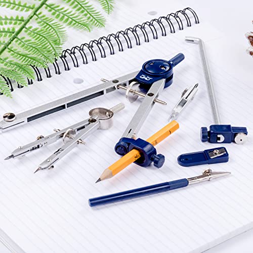 Mr. Pen Professional Geometry Set Metal Compass, 7 pcs, Geometry Precision Tool Set with
