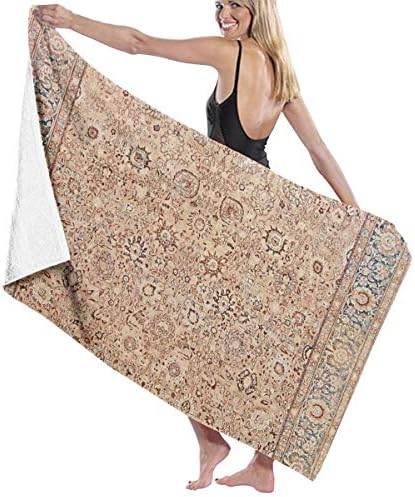 Antique Persian Tabriz Rug Microfiber Bath Towel Beach Towel Beach Blanket Quick Dry Towel for Travel Swim Pool Yoga Camping Gym