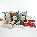 HOSL PSD21 Merry Christmas Cotton Linen Square Decorative Throw Pillow Case Cushion Cover (Set of 6)