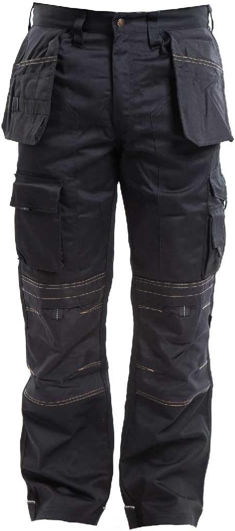 Apache Workwear Men's Polycotton Holster Trousers Black 30W 29L Cordura Pockets