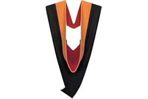 Cappe Diem Master Graduation Deluxe Hood (Nursing, Social Work, Theology, MBA, M.Ed, M.Sc.) Apricot Salmon Peacock