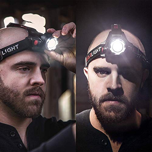 GearLight LED Headlamp Flashlight S1000 - Powerful Broadbeam Camping and Outdoor Headlamps - Construction Hardhat Compatible Safety Head Lamp Light