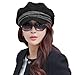 Comhats Wool Newsboy Cabbie Beret Cap for Women Beret Visor Bill Hat Winter Black