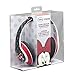 eKids Minnie Mouse Kids Headphones with Microphone,Adjustable Headband,Stereo Sound, 3.5mm Jack,Wired Headphones for Kids,Tangle-Free,Volume Control,Foldable,Headphones on Ear,School Home,Travel
