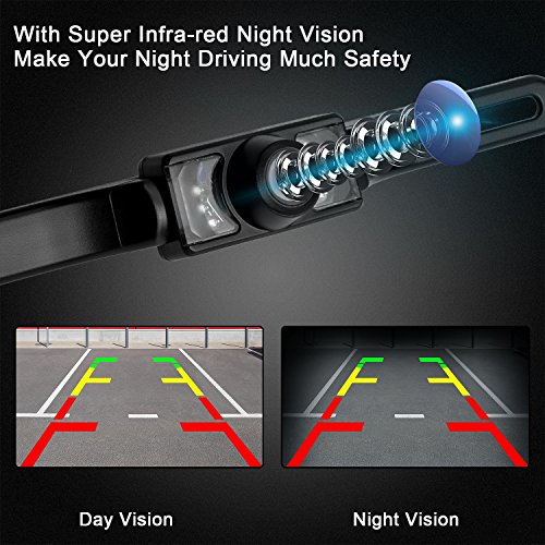 DALLUX Car Backup Camera License Plate Reverse Rear View Cam with IP68