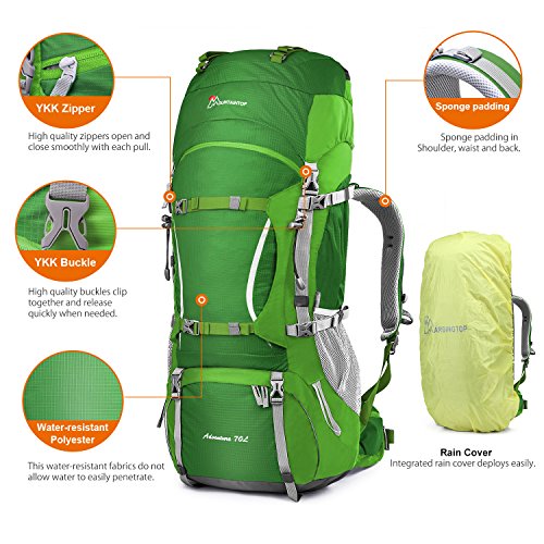 Mountaintop 70L/75L Internal Frame Hiking Backpack Pricepulse