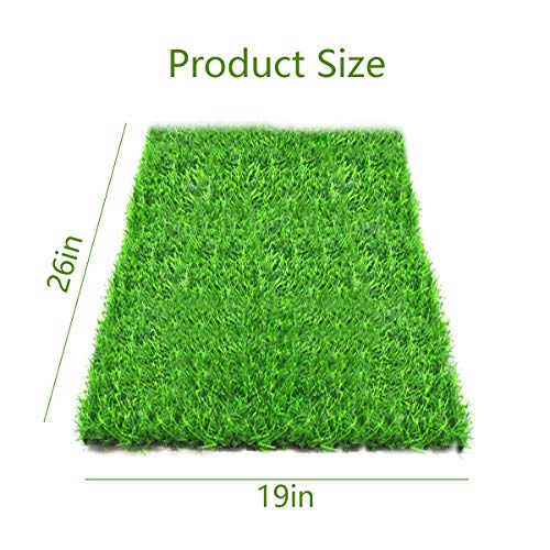Artificial Grass for Dogs Pee Pads Dog Grass Mat and Grass Doormat Indoor Outdoor Rug Drainage Holes Fake Grass Turf for Puppy Potty Training Area Patio Lawn Decoration(26 in x 19 in)
