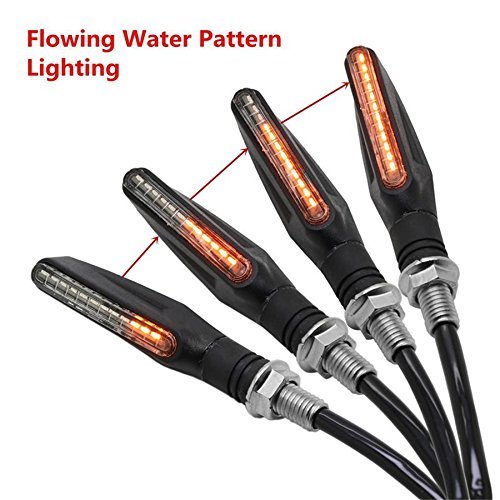 4pcs 12V 12LED Bulbs Amber Motorcycle Bike Bendable Turn Signal Light Indicator Lamps for Motorcycle Motorbike Scooter Quad Cruiser Harley Kawasaki Yamaha Suzuki Off Road - Thumbnail 2